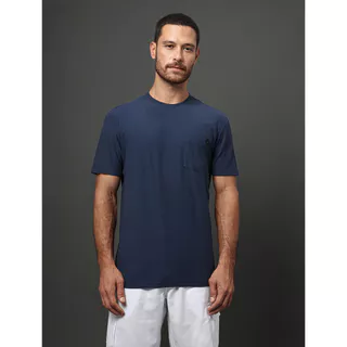 Camiseta Masculina Flamê Com Bolso Calvin Klein Jeans - Marinho em Oferta na Shopee