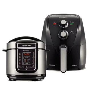 Fritadeira Elétrica Air Fryer Mondial AFN40FB 4L + Panela Elétrica Master Cooker PE-38 5L Mondial em Oferta na Shopee