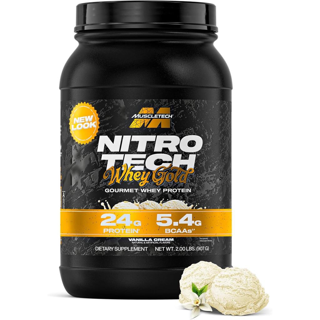 MuscleTech Whey Protein Powder (Creme de Baunilha, 2LB) - Nitro-Tech ...
