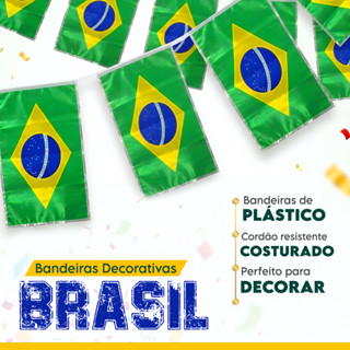 Varal Bandeira do Brasil 10M 20M 50M Decoração Copa do Mundo Verde Amarelo Festa Futebol em Oferta na Shopee