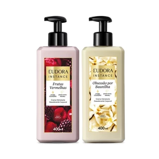 Combo Instance: Creme Hidratante Frutas Vermelhas 400ml + Creme Hidratante Obsessão por Baunilha 400ml em Oferta na Shopee