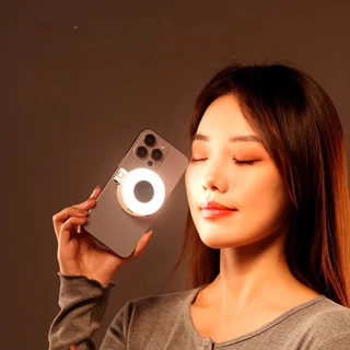 Luz Magnética Mini Ring Light LED Recarregável Portátil para Fotos e Vídeos em Oferta na Shopee