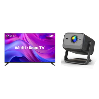 Kit Smart TV 32Pol. HD Roku Multi + Projetor Smart Full HD 300 Lumens Multi - TL052MK em Oferta na Shopee