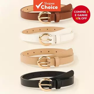 Feminino 1 Peça Moda Casual Versátil Pino Fivela Cinto De Couro Cintura Emagrecimento Para Jeans E Camisas em Oferta na Shopee