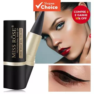 1/2/3 peças caneta delineadora preta fosca à prova d'água de secagem rápida, delineador líquido intenso de ponta única em Oferta na Shopee