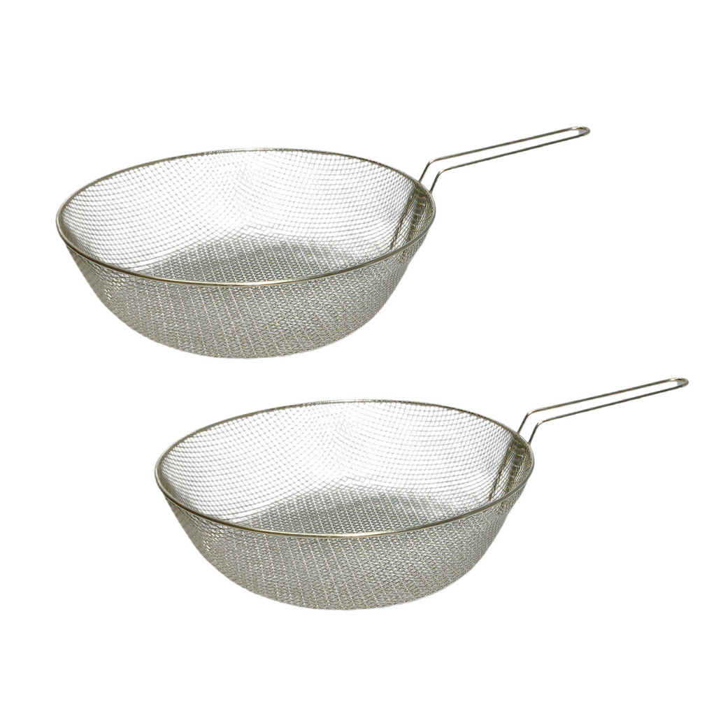 Kit 2 Cestos De Fritura Premium Redondo 32 Cm Fryer Max