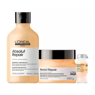 Kit L'Oréal Absolut Repair Gold Quinoa - 3 Produtos em Oferta na Shopee