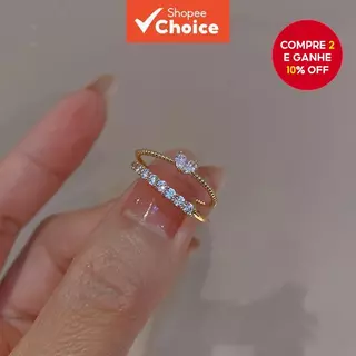 Conjunto De Anéis Abertos De Coração , 2 Peças , Joias Da Moda Estilo Coreano Para Mulheres em Oferta na Shopee