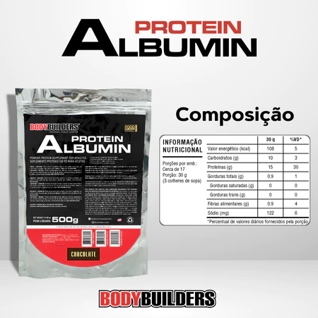 Albumina Proteína Em Pó 500g Para Definição e Performance Bodybuilders
