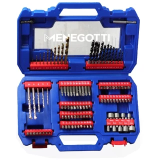 Jogo de brocas e bits com maleta 105 peças 40870136 Menegotti em Oferta na Shopee