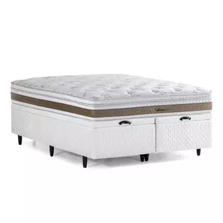 Cama Baú Queen Herval Amore, Molas Ensacadas, 74x158x198 cm em Oferta na Shopee