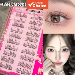 Cílios Cluster Sem Cola , Estilo Coreano Natural , Manga Margarida-10 Fileiras , Extensão De Olho Preguiçoso Grosso Para em Oferta na Shopee