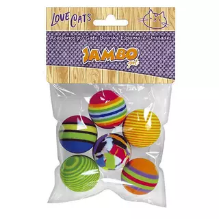 Brinquedo Para Gatos Bolinha Espuma Jambo 6 Unidades em Oferta na Shopee