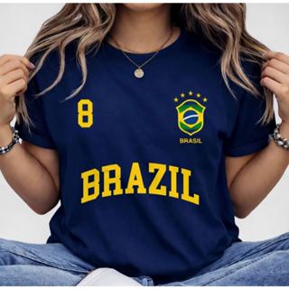 Camiseta feminina t-shirts estampa BRASIL em Oferta na Shopee