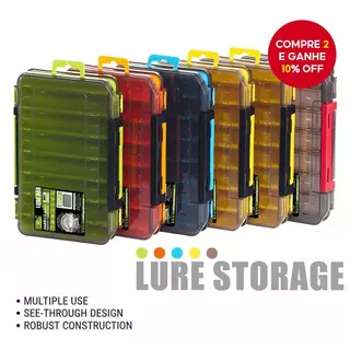 1 Caixa De Equipamento De Pesca Dupla Face , Portátil , Resistente À Pressão E A Quedas Para Armazenar Isca em Oferta na Shopee