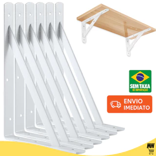 Suportes Mão Francesa 29cm/23cm/19cm Prateleira Tábua Cantoneira Reforçada Branca - Envio Imediato em Oferta na Shopee