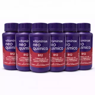 Kit 6 Vitamina B12 Neo Química 60 Comprimidos Mastigáveis