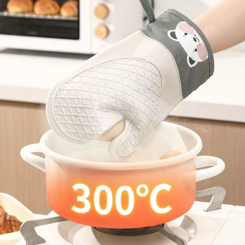 Luva Térmica Silicone Resistente 300°C Grossa para Cozinha F