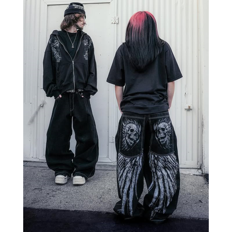 Baggy Jeans Punk American Mens Harajuku New street Printing Big