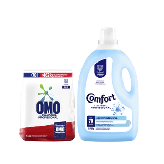 Kit Lava Roupas Omo 5,6Kg + Amaciante 5L Comfort em Oferta na Shopee