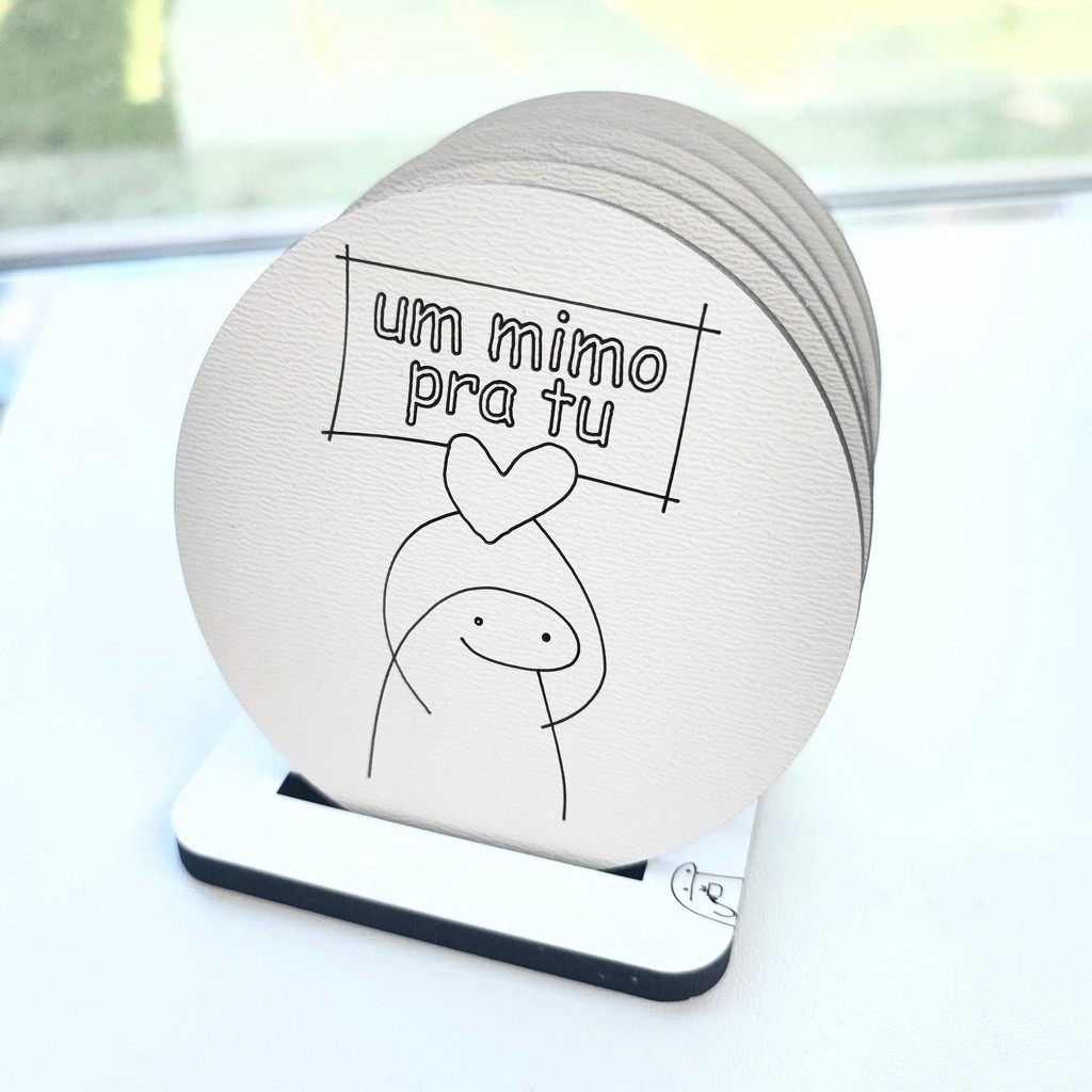 Kit 6 Porta Copos Mimo + Base Meme Flork MDF | Shopee Brasil