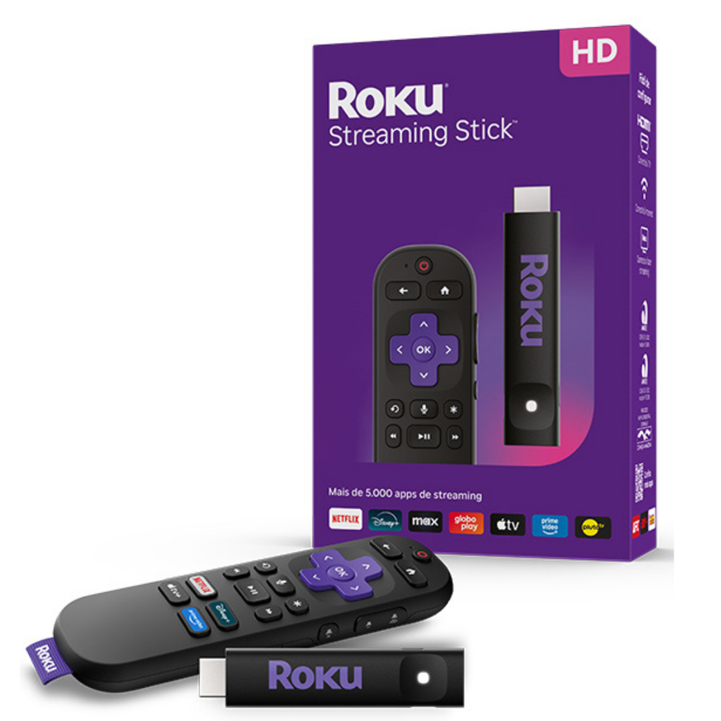 Roku Streaming Stick HD Pra TV HD/FHD Com controle remoto por comando ...