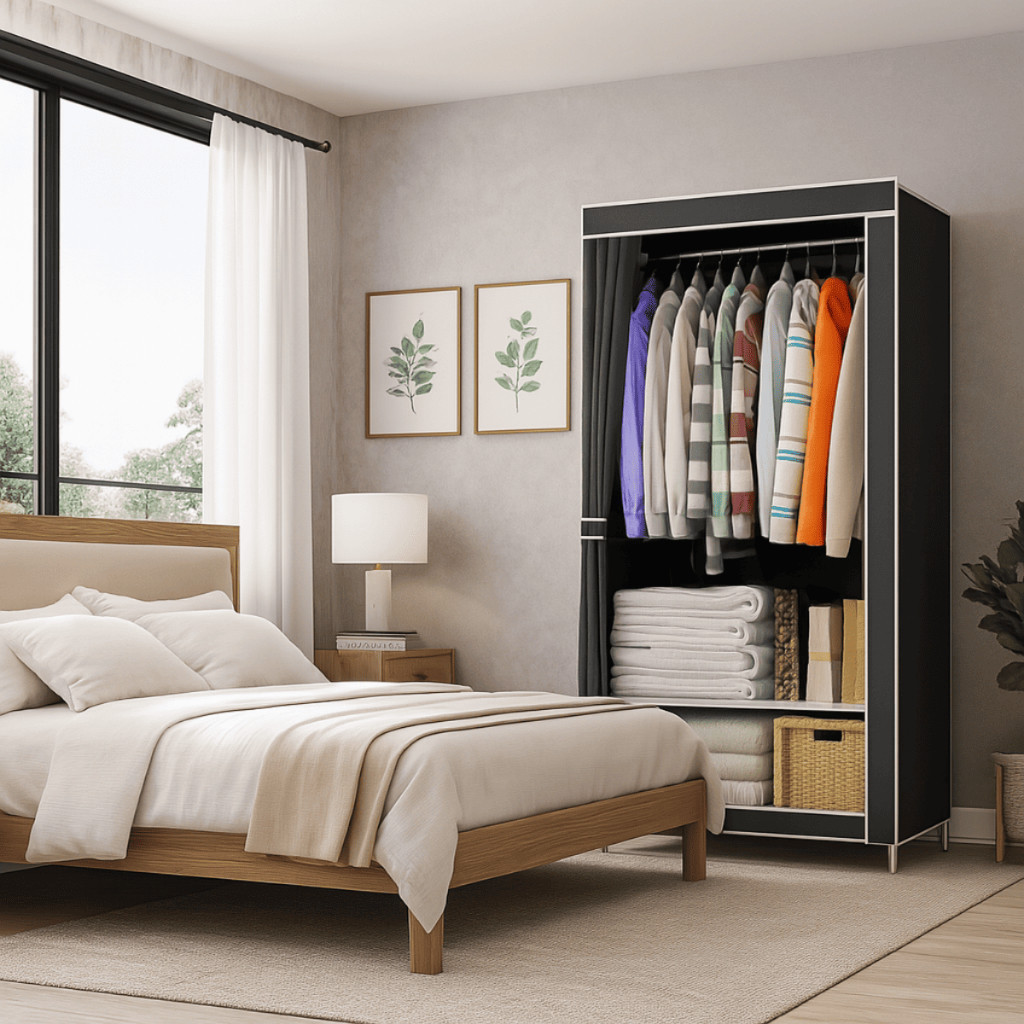 Mini guarda roupa organizador roupas sapateira prateleira rack closet ...