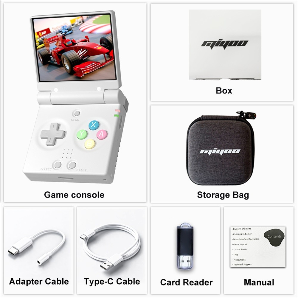 MIYOO Mini Flip Retro Console De Jogos Portátil Com Nova Dobradiça