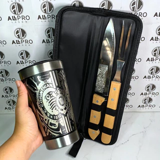 Kit Churrasco 2 Peças + Copo Térmico Personalizado Time do Coração