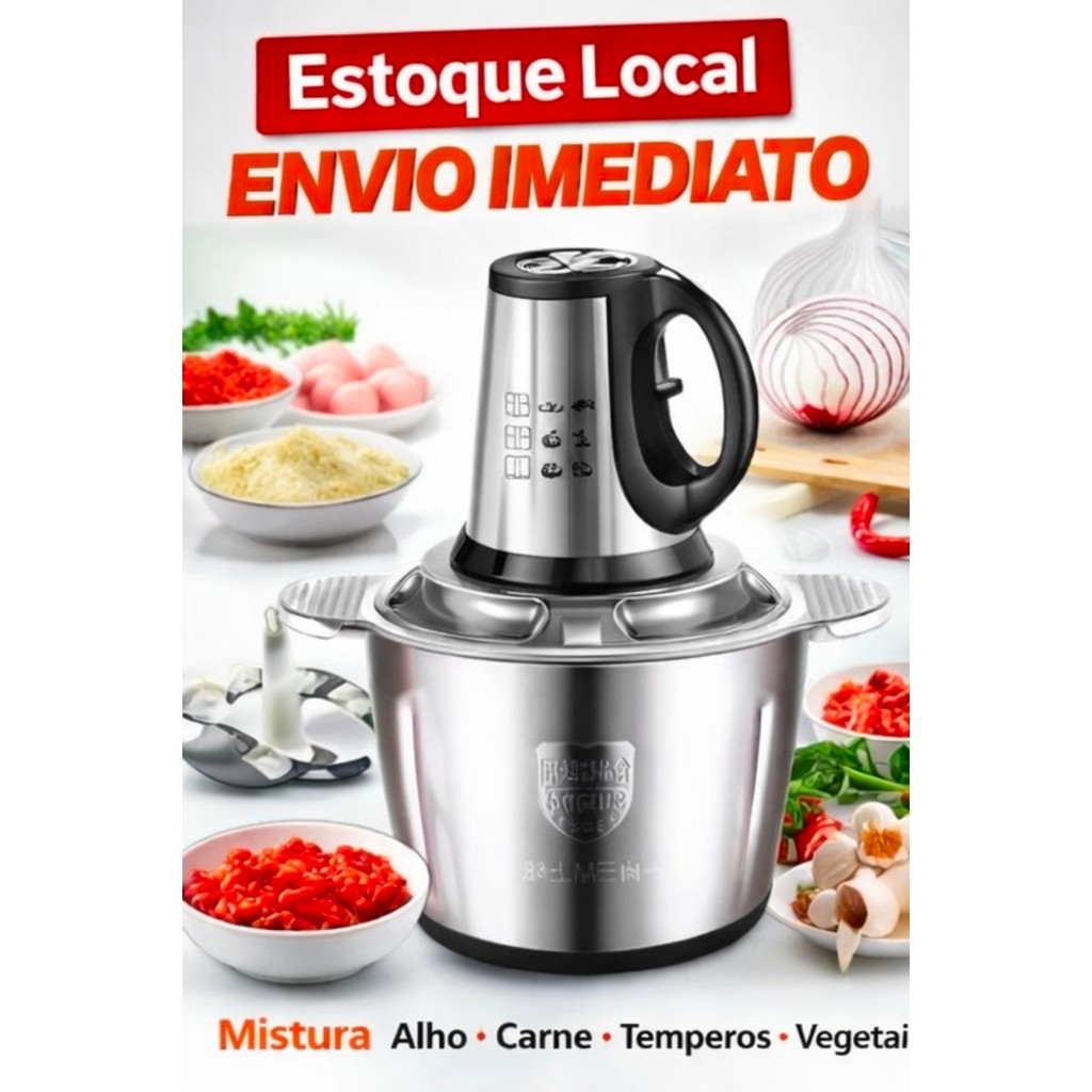 2L-3L Picador De Alimentos Moedor De Carne Mixer Elétrica Pr