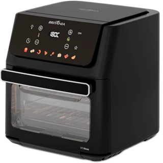 Fritadeira Air Fryer Britânia 11 Litros 1800W Painel Digital com 8 Funções 200°C Tampa Removível em Oferta na Shopee
