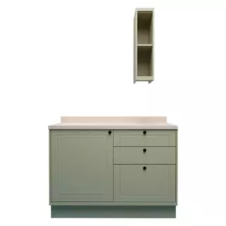 Conjunto para Banheiro Herval Viana, 3 Peças, Verde Hill e Cinza Argila, Com Tampo em Oferta na Shopee