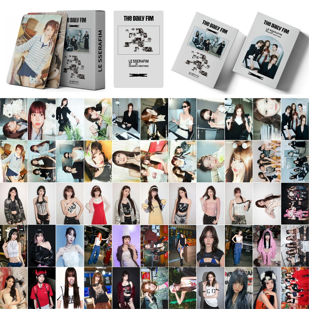 50-119pcs LE SSERAFIM Laser HOLOGRAPHIC LOMO Cards EASY Album