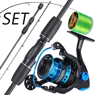Sougayilang Kit De Pesca Completo Vara De 2 Seções De 1.8 M E Série 1000-4000 5.2: 1 Carretel Com Relação De Engrenagem