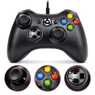 Controle de Jogo com Fio USB para Console Gamepad Gamer com Vibração e Boa Pegada