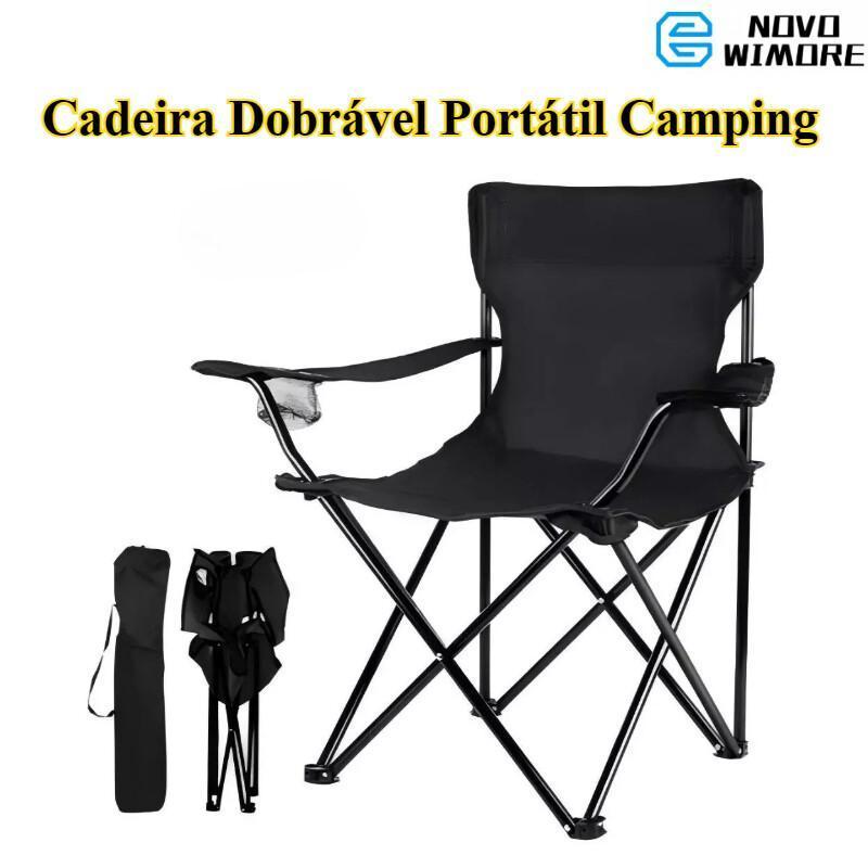 Cadeira Dobrável Com Porta Copos Ideal Para Pesca Praia E Acampamento Inclui Bolsa De Transporte