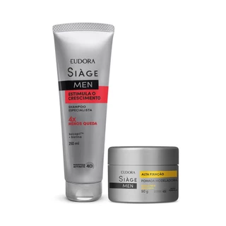 Combo Siàge Men: Pomada Modeladora 90g + Shampoo Estimula O Crescimento 250ml em Oferta na Shopee