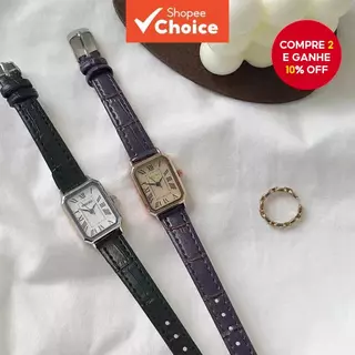 Nicho Vintage À Prova D'água Relógio De Quartzo Pequeno Design Quadrado Cinto Elegante Para Mulheres em Oferta na Shopee