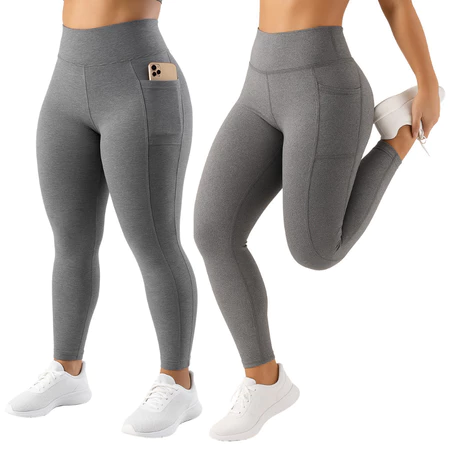 Kit 2 Calça Legging Feminino Bolso lateral Feminina Suplex Cós Largo Academia Fitness Crossfit Verão 2026