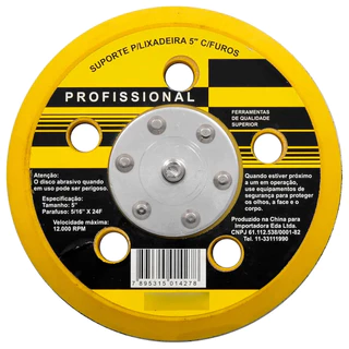 Disco Suporte De Borracha 5Pol. Com Velcro Para Lixadeira 5 Furos Profissional em Oferta na Shopee
