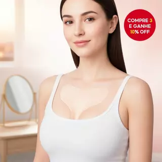 Patches de silicone em forma de T para o peito e pescoço de mulheres, reutilizáveis e anti-rugas, previnem o em Oferta na Shopee