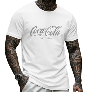 Camiseta Coca-Cola Clássica Blusa Retrô Camisa Masculina Algodão Premium Unissex Plus Ate G3