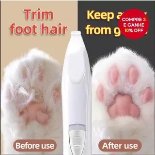 Aparelho de tosa silencioso para animais de estimação com cabeça de cerâmica pequena, aparador de pelos de patas de em Oferta na Shopee