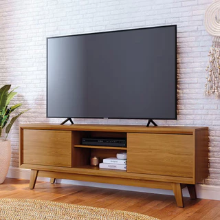 Estante Bancada Madetec Atlas 164cm TV 65 2 Portas Deslizantes MDP Madetec em Oferta na Shopee
