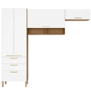 Cozinha Compacta Bartira Veneza com 4 Portas, 3 Gavetas e 4 Prateleiras 250,8cm em Oferta na Shopee