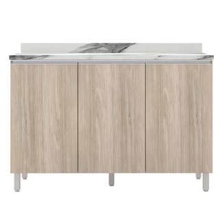 Balcão Triplo Amazonita com 3 Portas e 1 Prateleira - 120,1cm de largura Bartira em Oferta na Shopee