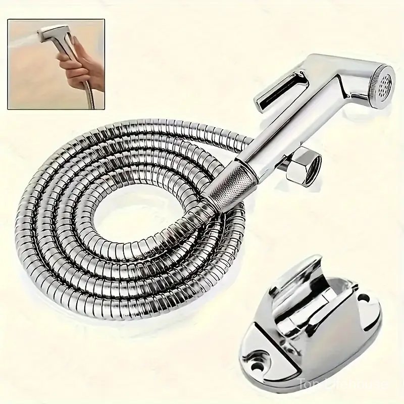 1 Kit Ducha HigiêNica Para Banheiro Completa Luxo Metal Inox NúCleo Da VáLvula De Cobre 1,2m Chuveirinho Promoção