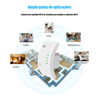 Repetidor WiFi Longo Alcance 300Mbps Melhore o Sinal da Internet Fácil e Rápido
