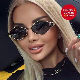 Óculos de sol com armação de metal em formato de diamante, estilo Y2K, acessórios de praia, moda feminina, presentes em Oferta na Shopee