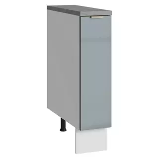 Balcão Porta-Temperos 20cm 1 Porta (Com Tampo) Branco/Cinza Lux Madesa em Oferta na Shopee